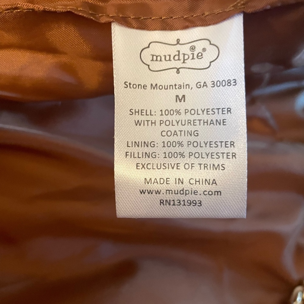 Mud Pie Puffer Faux Leather Vest, Size M, Chocolate Brown Popular Color - Picture 7 of 9